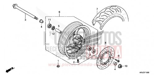 FRONT WHEEL (FES125) FES125C de 2012